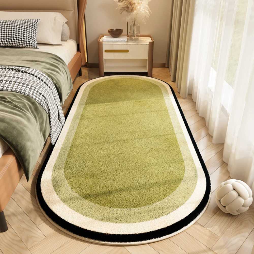VIKAMA Rug For Bedroom Flannel Bedroom Modern Simple Multicolor Bedside Carpet AntiFouling AntiSkid Bay Window Cushion C250913