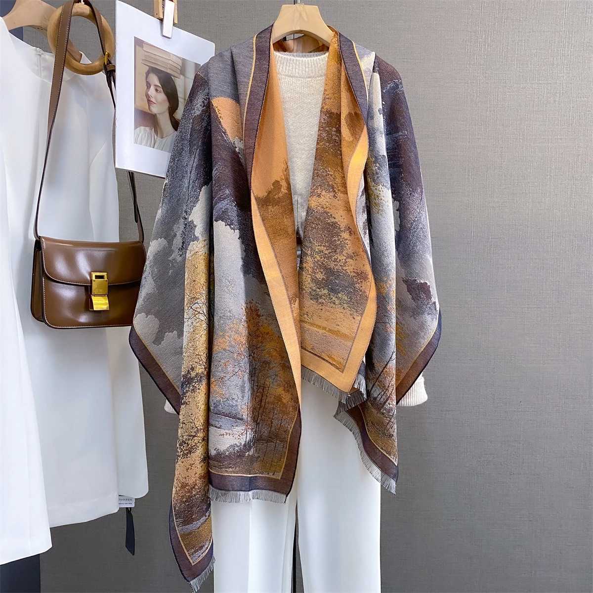 Luxury 70185cm Warm Scarf For Wen Tassel Shawl Imitation Cashmere Pashmina Warps AutumnWinter Coldproof Windproof Blanket G250912