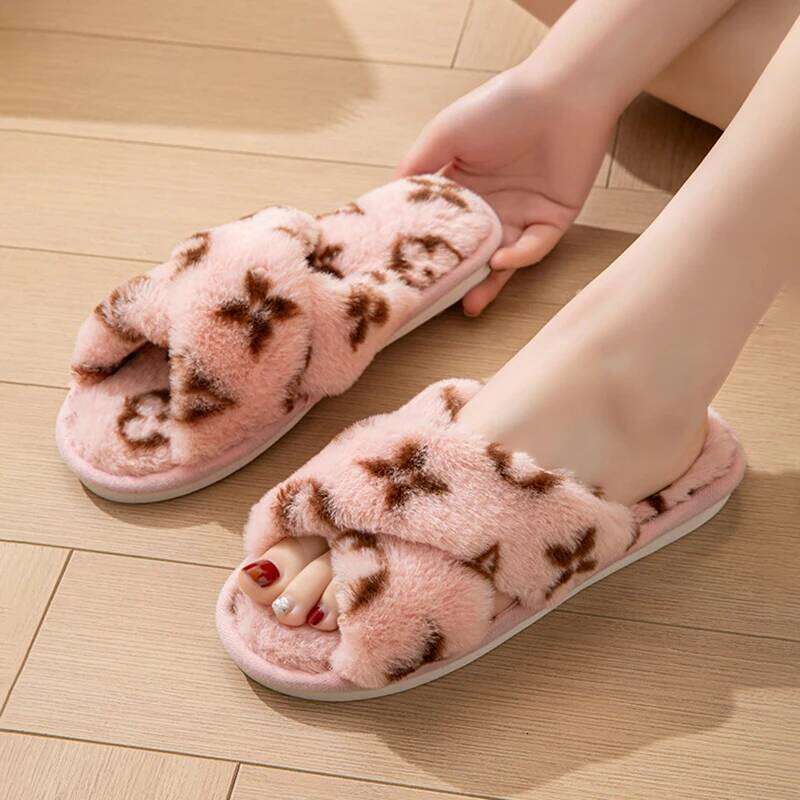 Fluffy Women's Slippers Home Designer Woman Shoes Flats Fashion Fuzzy Fur Slides Autumn Winter Plush Elegant Footwear