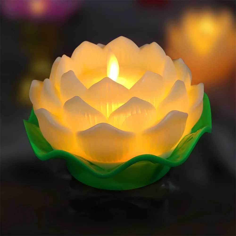 Lotus Flower Night Light Battery Operated Buddha Table Lamps Romantic Lotus Creative LED Electronic Candle for Buddha Home Decor C250913