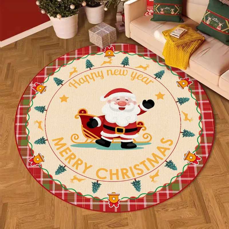 VIKAMA Round Crystal Velvet Bedroom Living Room Christmas Tree Mat Easy Care Carpet Home Decoration C913 H260226