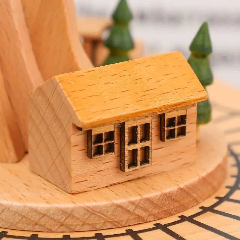 Retro Little Train Music Box Wooden Musical Box with Beautiful Music Home Room Table Decor New Year Xmas Birthday Party Kid Gift C250913