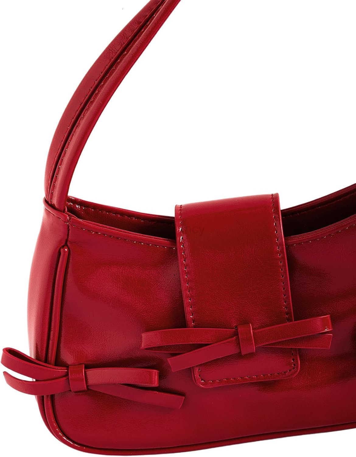 Womens Bow Shoulder Handbag PU Leather Top Handle Y2K Underarm BagsW250913