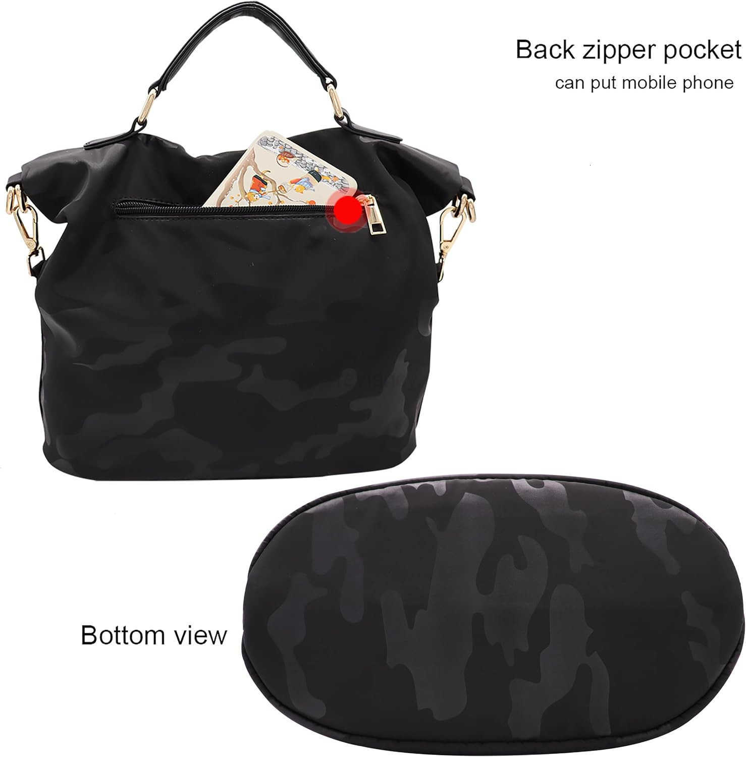 Women Nylon Handbag Antitheft Casual Lightweight Travel Shopping Shoulder Bag Crossbody BagW250913