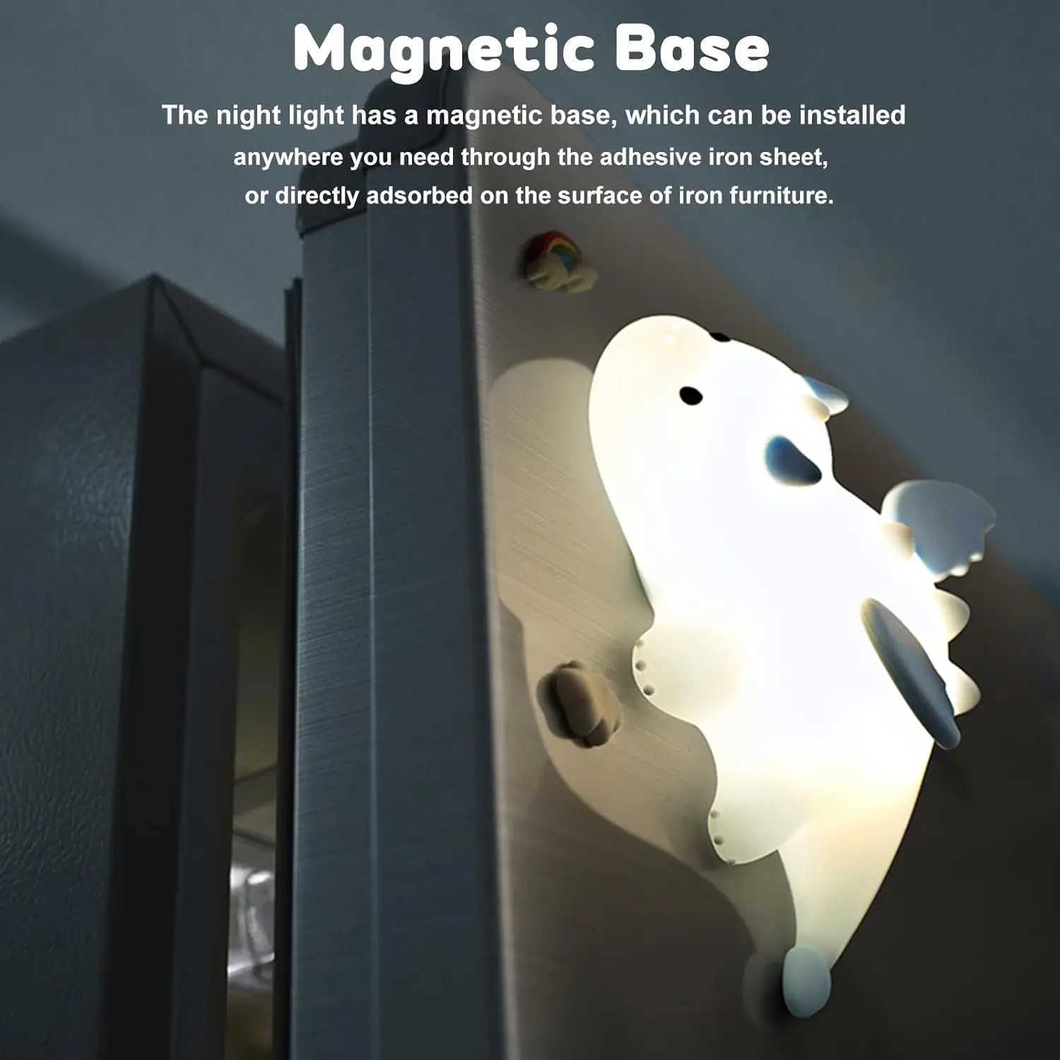 Cute Baby Dragon Night Light Rechargeable Silicone Nursery Sleeping Lamp Touch Control Diming Nightlights for Baby Room Decor C250913