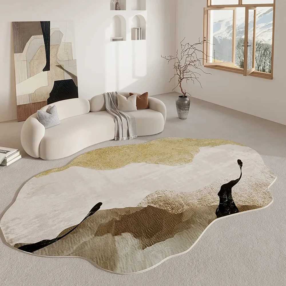 VIKAMA Facecloth Carpet Shaped Minimalist Living Room Mats Bedroom Rugs Coffee Table Sofa Mats StainResistant Rugs Home Decor C250913