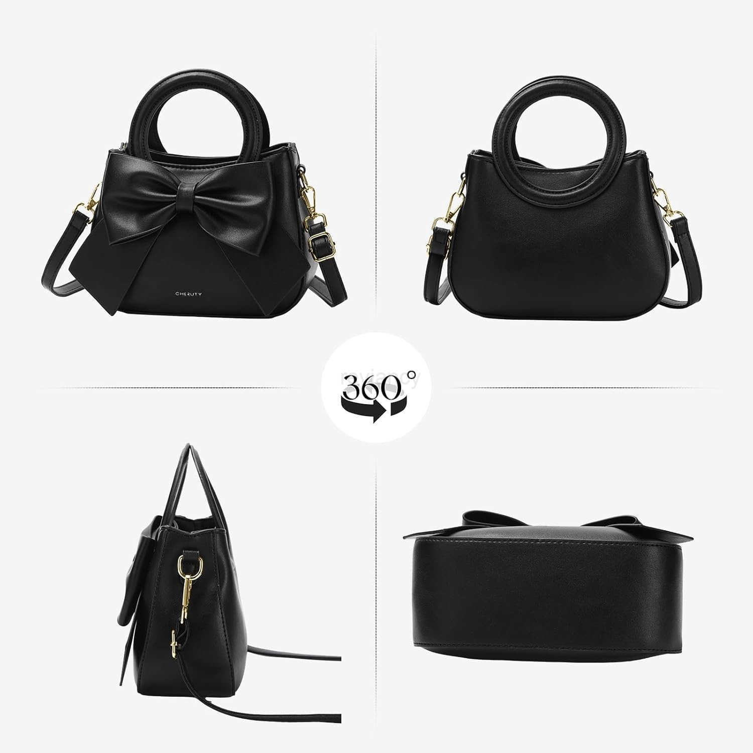 Small Purses for Women Crossbody Bag Vegan Leather Crossbody Purses and Handbags with Top Carry Handle and Cute Bow KnotW250913