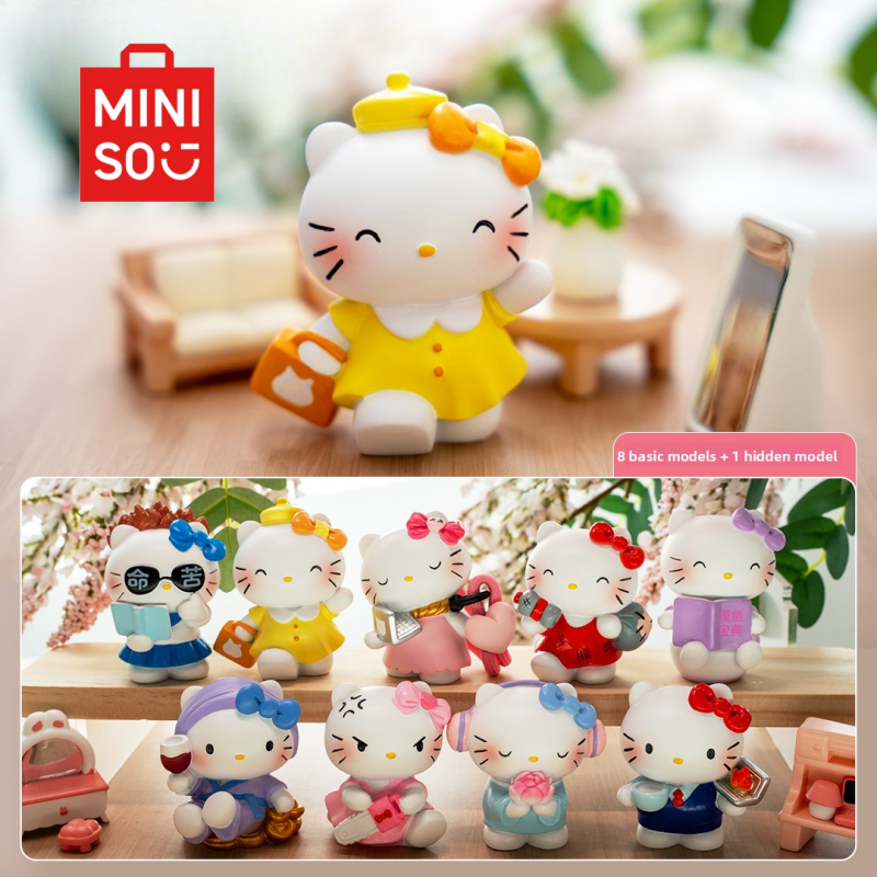 MINISO Hello Kitty Spirit Runaway Blind Box Funny Ornament Children's Tide Play Girls Gift High Quality Resin Figure
