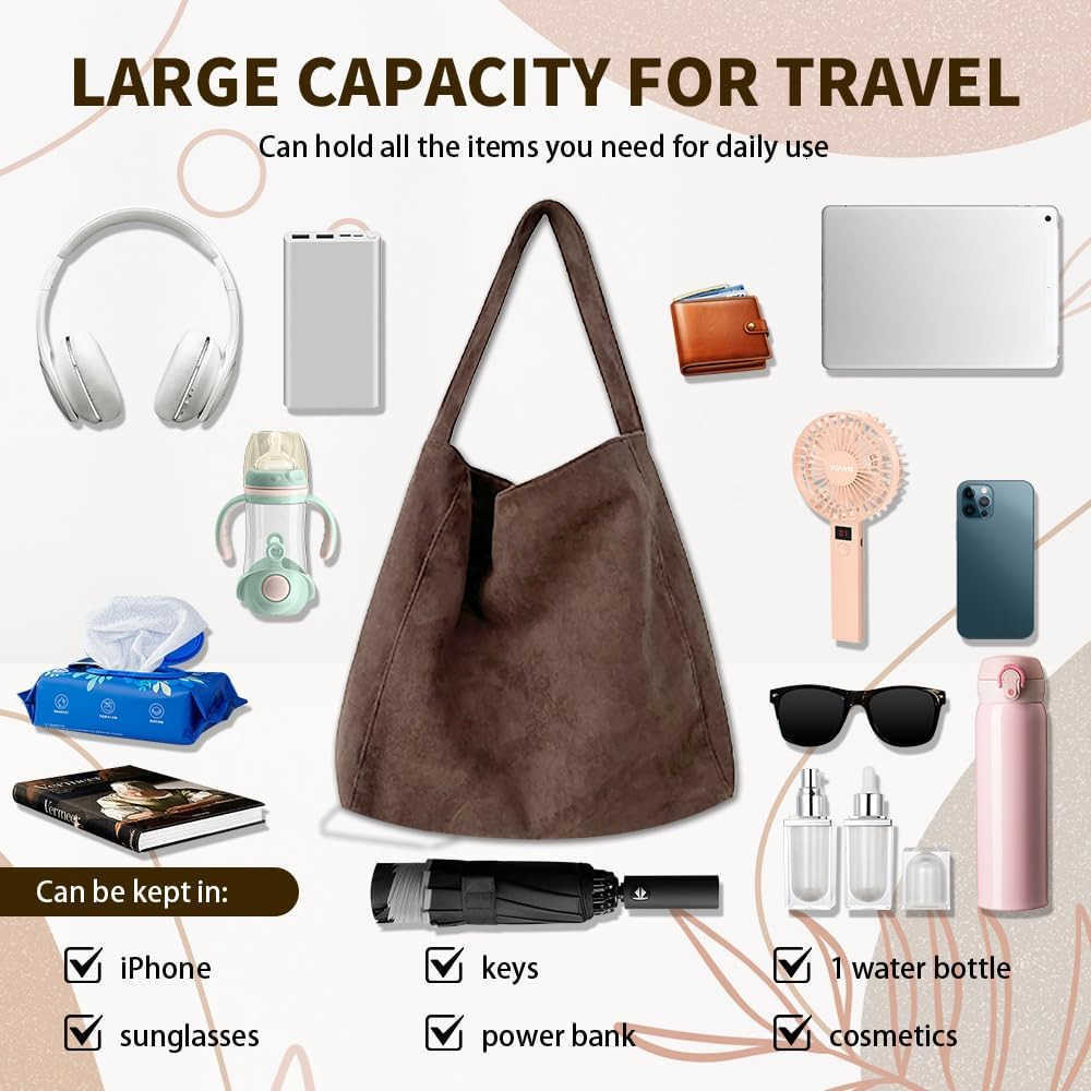 Bags for Women 2025 New Suede Tote Bag for Women Retro Slouchy Office Shoulder Tophandle Tote HandbagsW250913