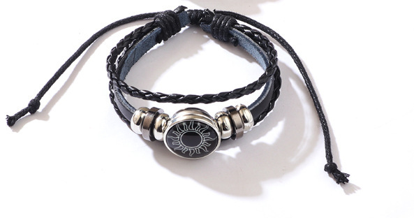 Hot Selling Sun Moon Lovers Time Leather Punk Multi-layer Beaded Braided Bracelet Couple Gift ddmymoon