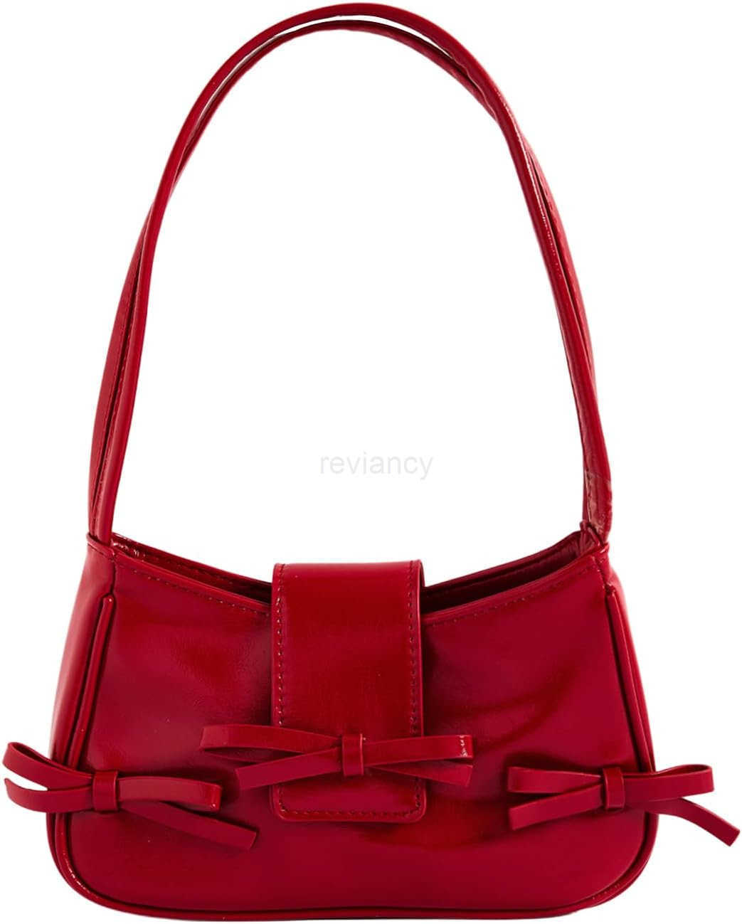 Womens Bow Shoulder Handbag PU Leather Top Handle Y2K Underarm BagsW250913