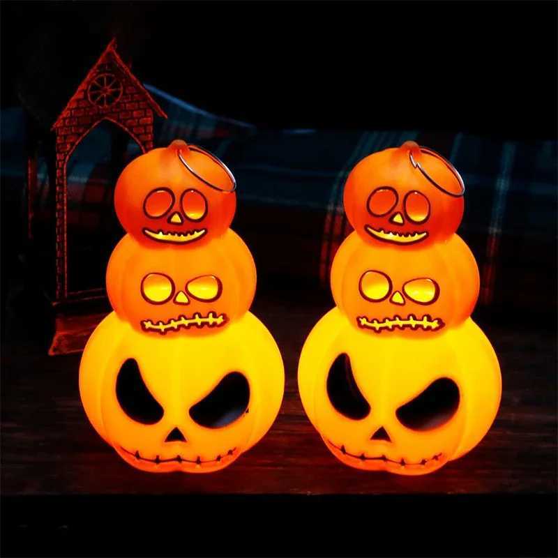Halloween Pumpkin Night Lamp Lantern Handheld Halloween Pumpkin Pile Ornament Lamp Party Prop Lantern Halloween Night Lights C250913