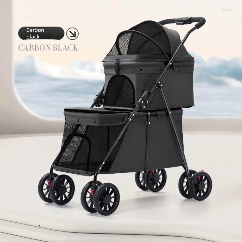 Pet Cart Double-layer Large Space Dog Foldable Portable Going Out Cat Bag Breathable Free shipping