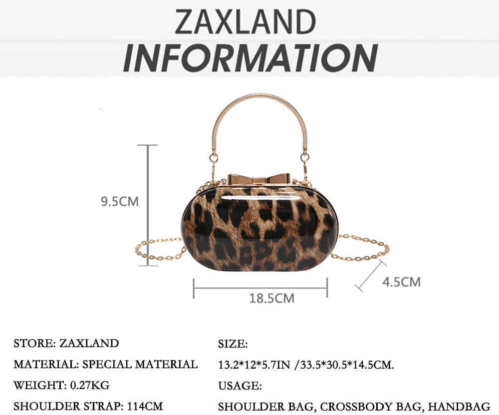 Small Leopard Print Clutch Evening Tote Bag Top Handle Cheetah Print Satchel Handbag with Chain Animal Print PurseW250913