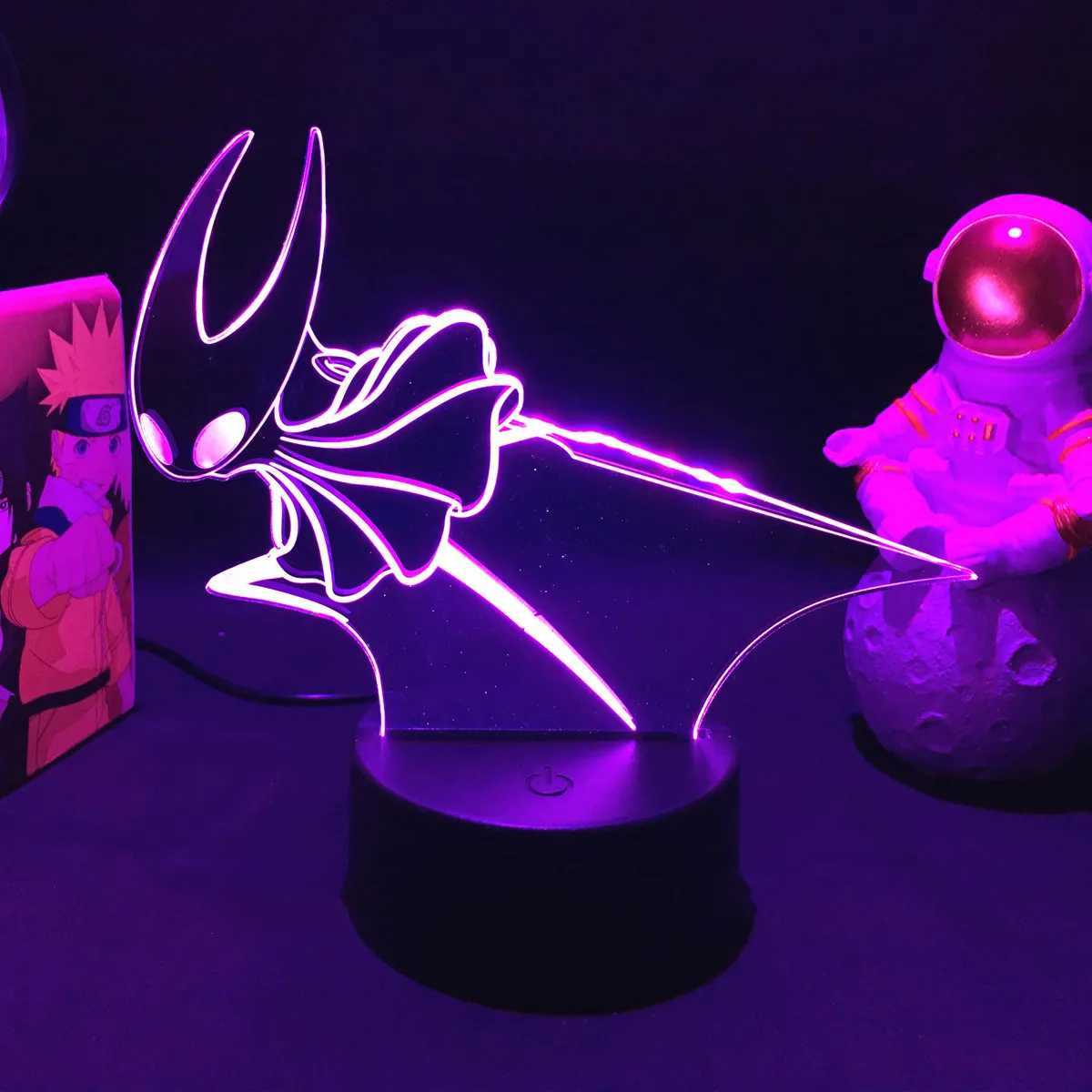 Hollow Knight Game 3D Lamps Led RGB Neon Night Lights Birthday Toys Cool Gift For Friends Kid Bed Room Table Decoration C250913
