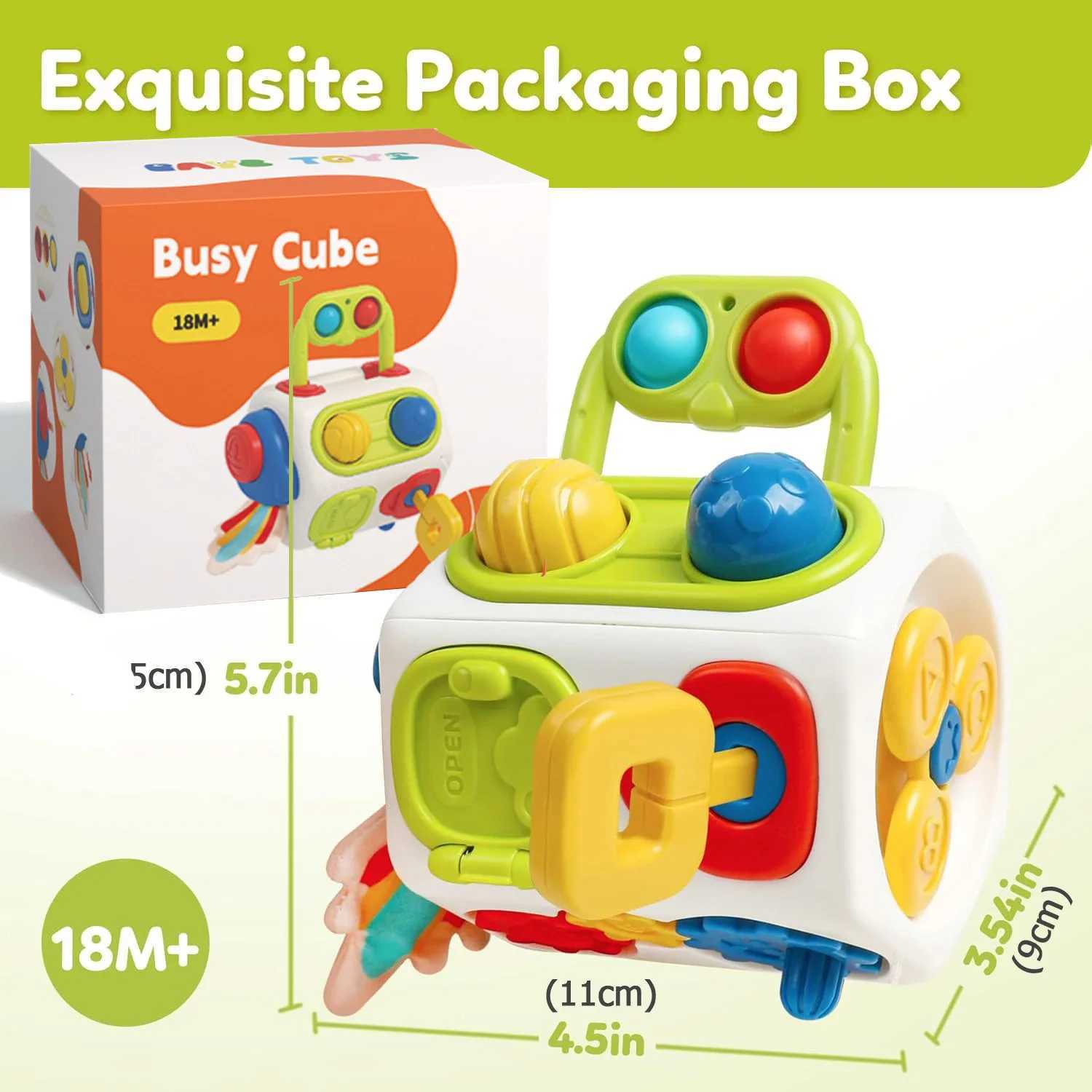 Montessori Busy Cube Toys for Toddler Sensory Activities Busy Board Early Educational Learning Travel Toys Gift for Kids C250913