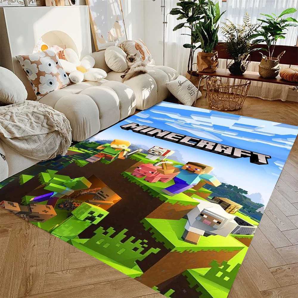 MINISO MCraft Classic Pixel SandBox Game Carpets for Living Room Bedroom Decor Rug Children Gamer Room Play Mat Nonslip C250913