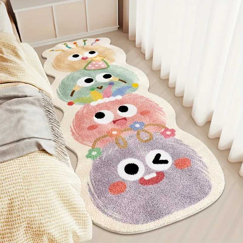 VIKAMA Cute Cartoon Carpet Long Carpet Rug Live Room Bedroom Bedside Blanket Welcome Mat Absorbent Bathroom Mat Home Decoration C250913