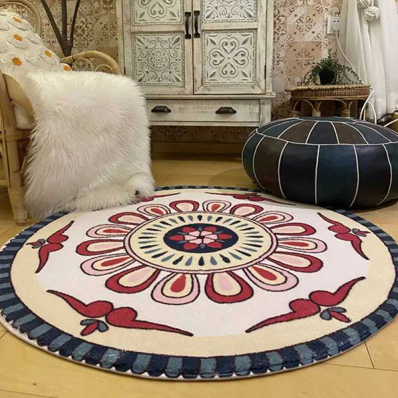 VIKAMA Bohemia Leaf Printed Cashmere Imitation Superfine Sand Carpet NonSlip Absorbent Bedroom Living Room Floor Mat Home Decor C250913