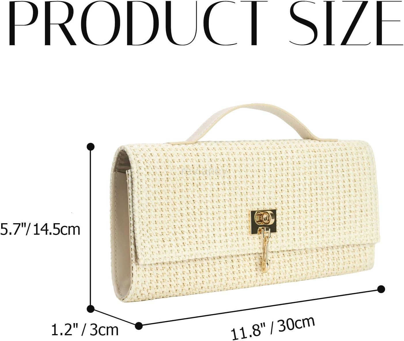 Top handle Straw Clutch Purses for WomenWoven Evening Shoulder Handbag Formal Crossbody Purse Party BagW250913