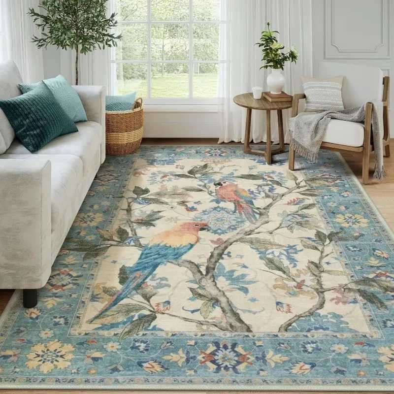 Flower and Bird Carpet Rugs for Bedroom Carpets for Living Room Washroom Floor Mat Living Room Decoration Bedroom Decor C250913