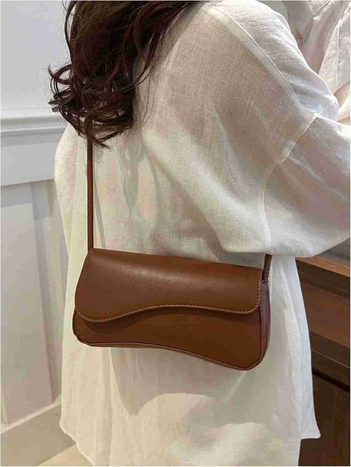 Womens Asymmetrical Flap Shoulder Bag Adjustable Knot Strap Top Handle PursesW250913