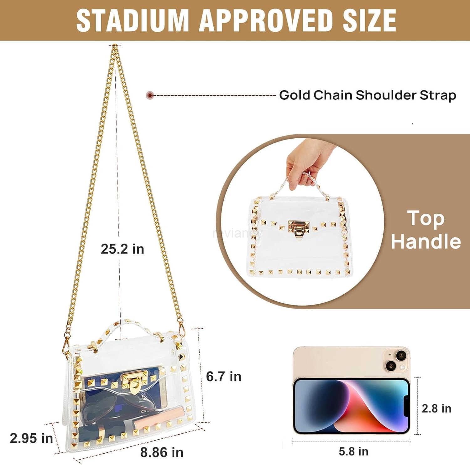 Clear Purse for Women Crossbody Bag Stadium Approved FAshion DcorW250913