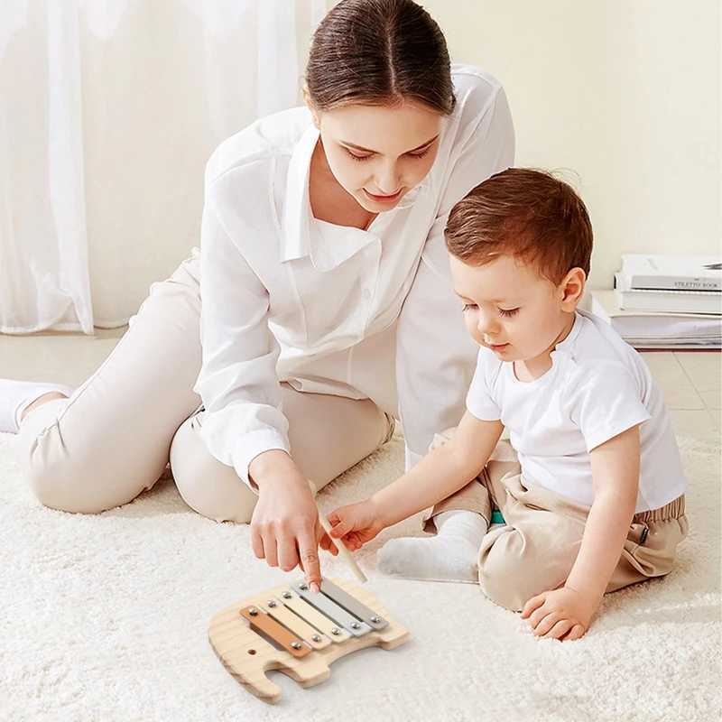 Montessori Wooden 5 Tones Multicolor Xylophone Wood Musical Instrument Toys For Baby Kids Puzzles Early Learning Games Baby Gift C250913