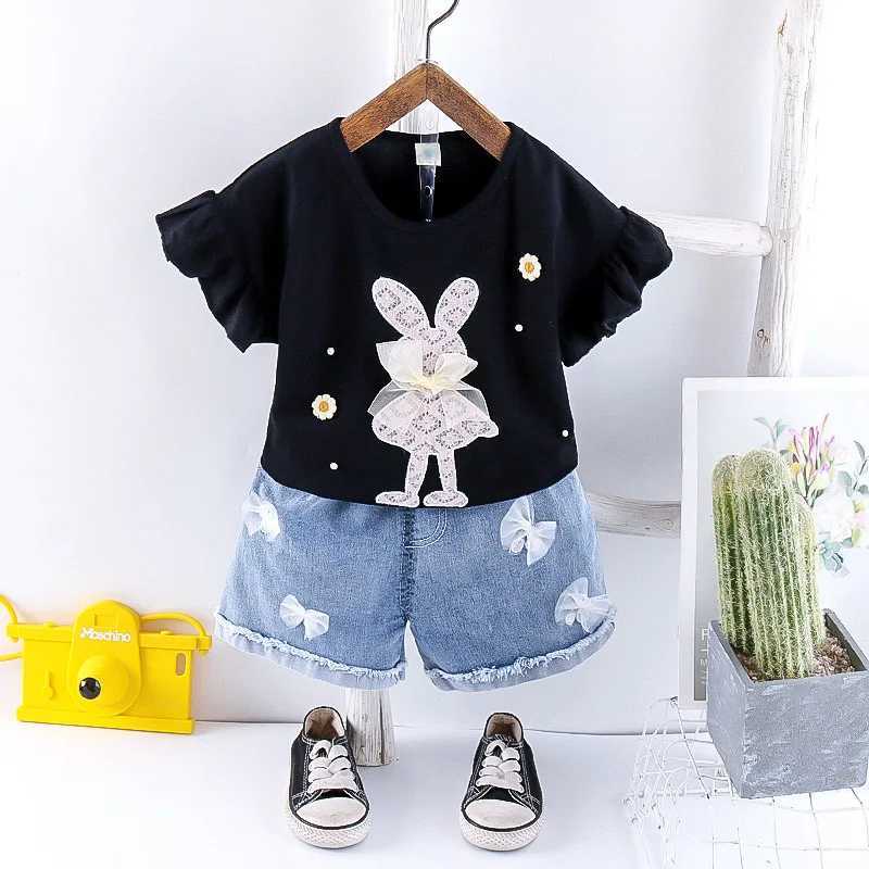 New Summer Fashion Baby Girl Clothes Suit Children Cute TShirt Shorts 2PcsSets Toddler Casual Costume Outfits Kids Tracksuits C250913