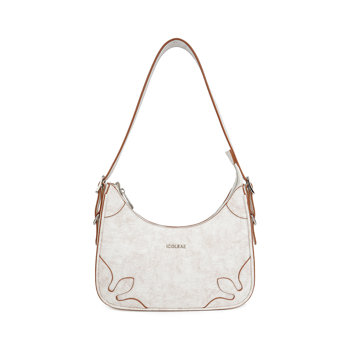 HERMIN 2025 new oil wax leather three in one shoulder crossbody bag with pleated retro women's bag