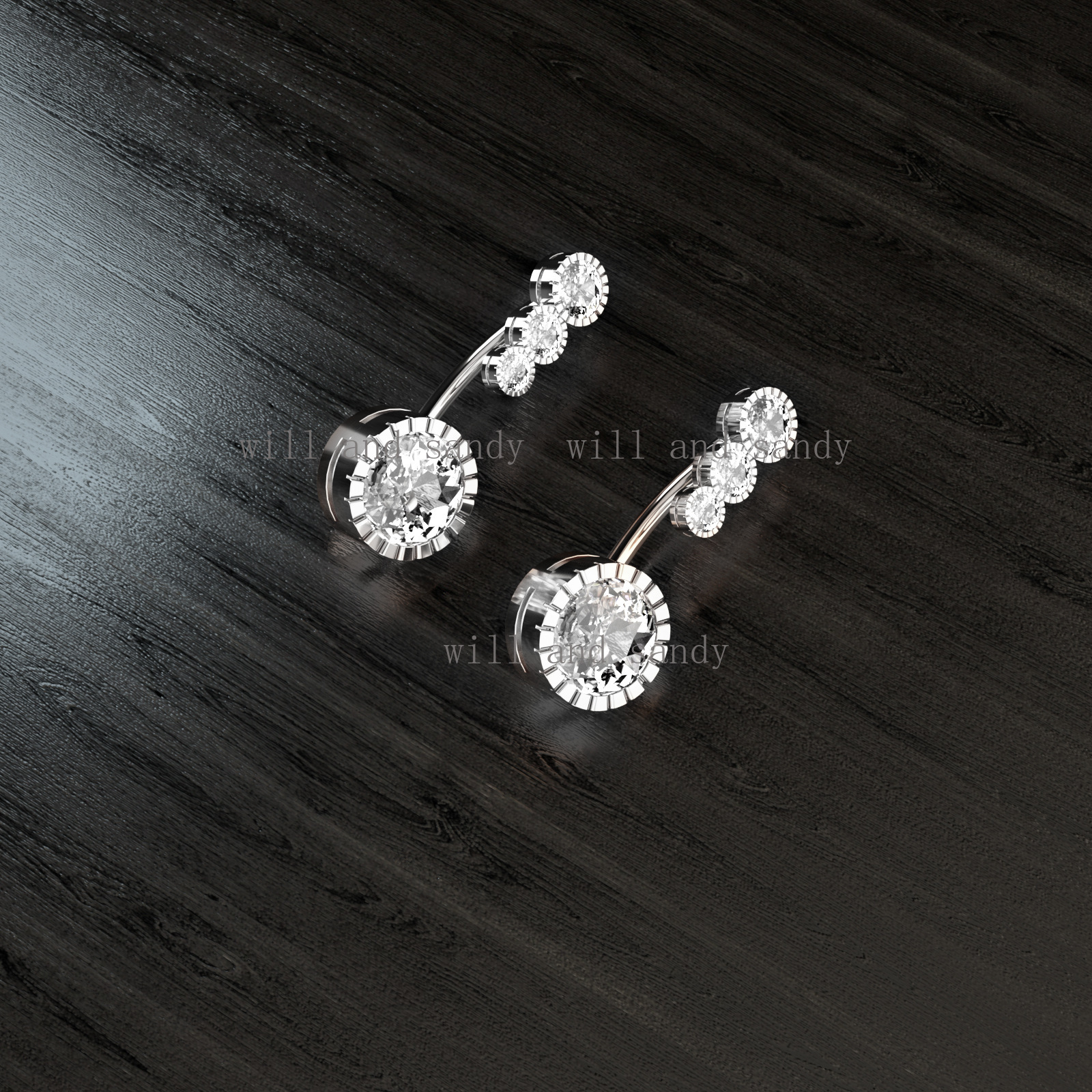 Cubic Zirconia Diamond Double Heart Navel Belly Ring Love Heart Gold Anti Allergy Stainless Steel Belly Button Ring Piercing Body Jewelry for Woman Cr