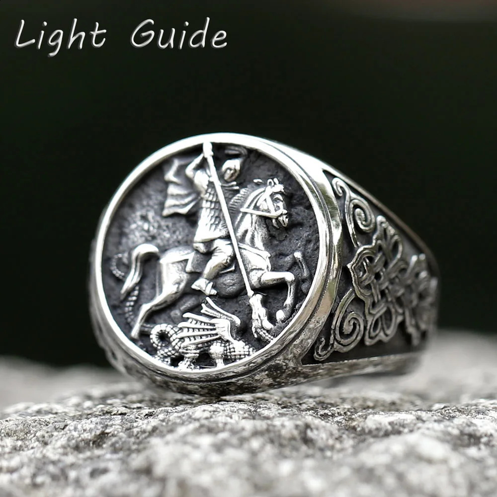 Mens 316L stainless steel ring Special knight fashion Ring For Men Chic Fancy Halloween Jewelry 250912