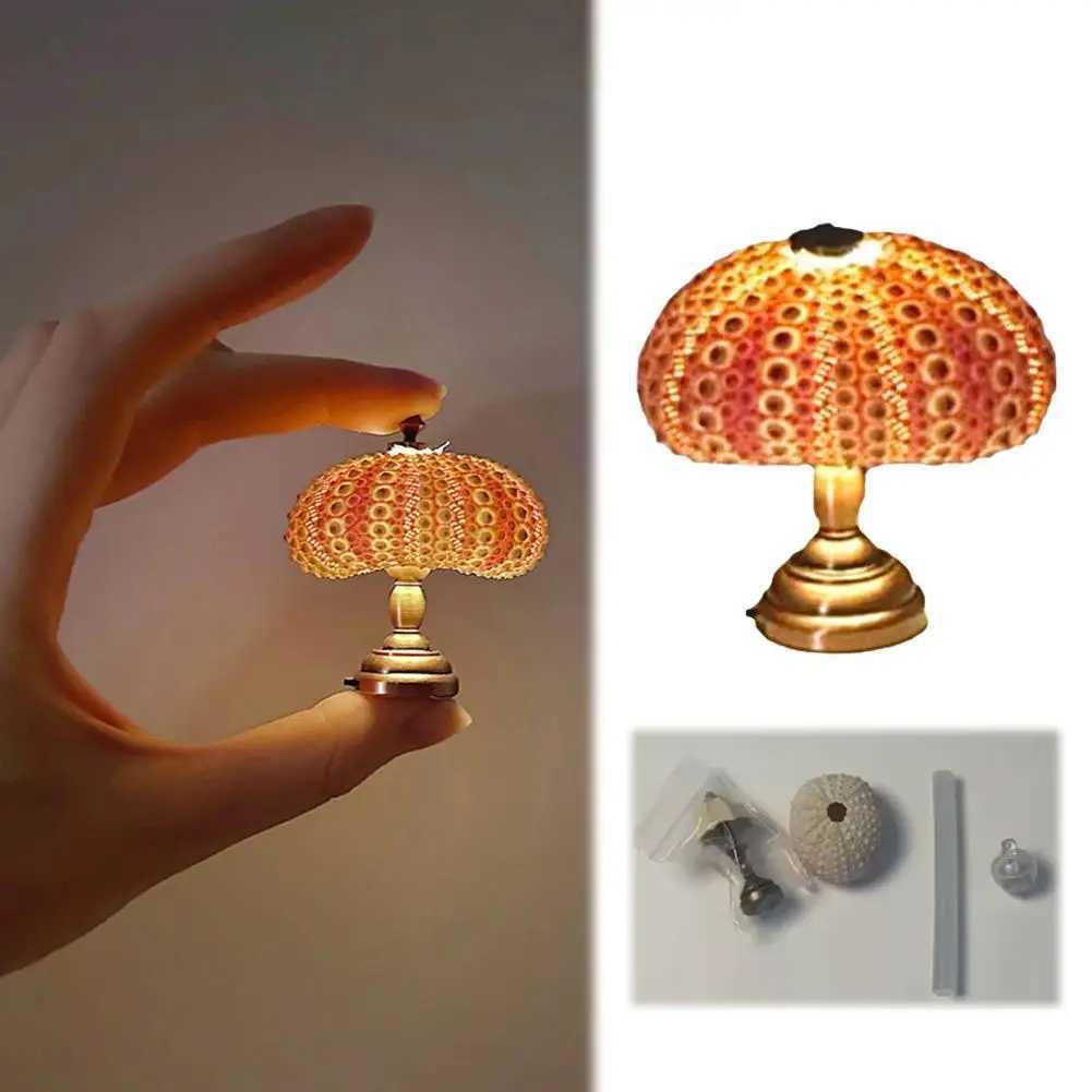Retro Sea Urchin Night Light Mini Natural Sea Urchin Shell Decorative Ornaments For Kids Bedroom Decor Lamp C251122