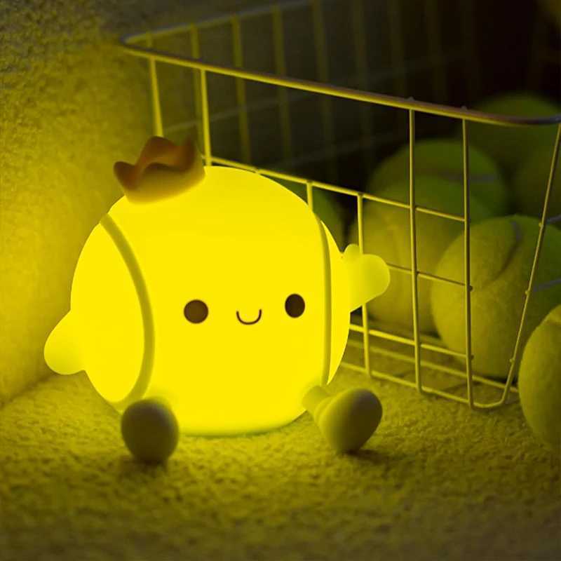 Tennis Night LightLED Squishy Novelty Lamp2 Levels Dimmable Nursery Bedroom Nightlight for Kids Rechargeable Touch Lamps C250913