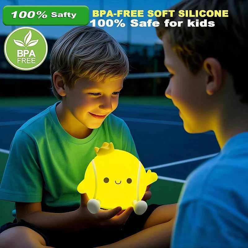 Tennis Night LightLED Squishy Novelty Lamp2 Levels Dimmable Nursery Bedroom Nightlight for Kids Rechargeable Touch Lamps C250913