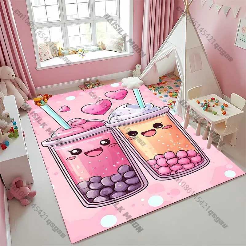 15 Sizes Milk Tea Pattern Carpet Four Seasons Rug for Bedroom Living Room Childrens Room Modern Home Decor Mat Christmas Gift C250913