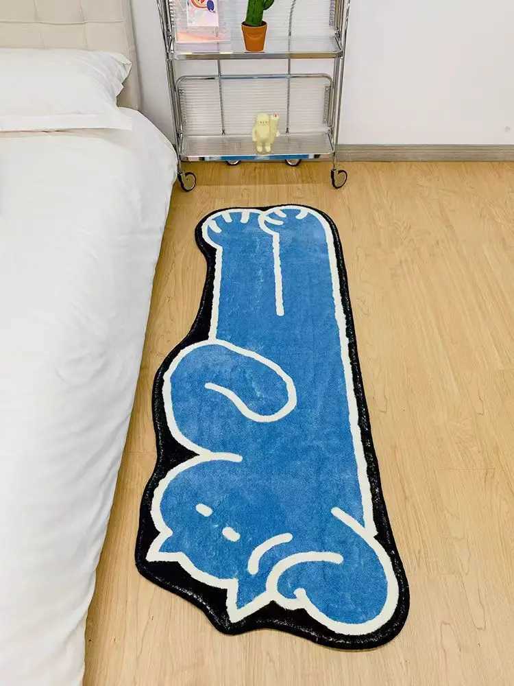 VIKAMA Dachshund Bedroom Bedside Carpet Plush Room Living Room Long Strip Carpet American Cute Home Decoration Carpet C250913