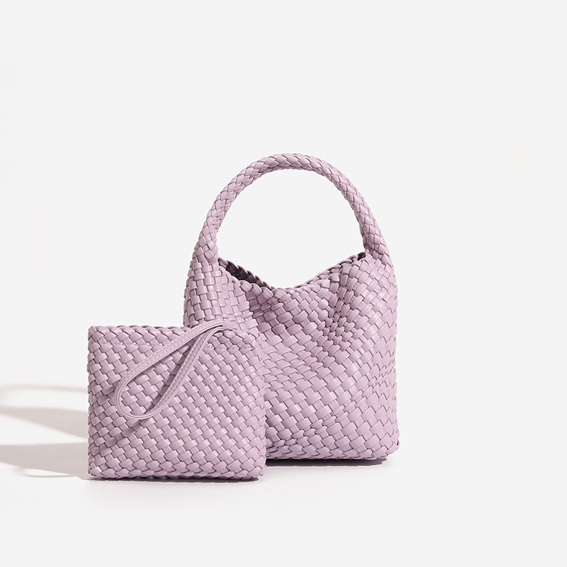 HERMIN 2025 new handmade woven cabbage basket, baozi mother bag, handbag, shoulder crossbody bag