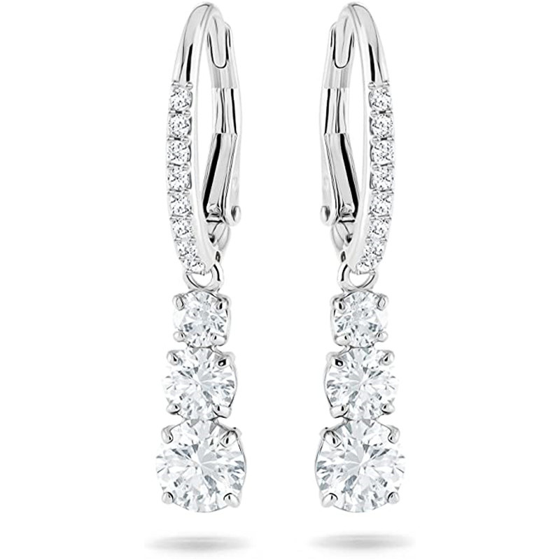 2025 Choucong Brand Dangle Earrings Luxury Jewelry 925 Sterling Silver Round Cut 5A Cubic Zircon CZ Diamond Gemstones Party Women Wedding Drop Long Ea