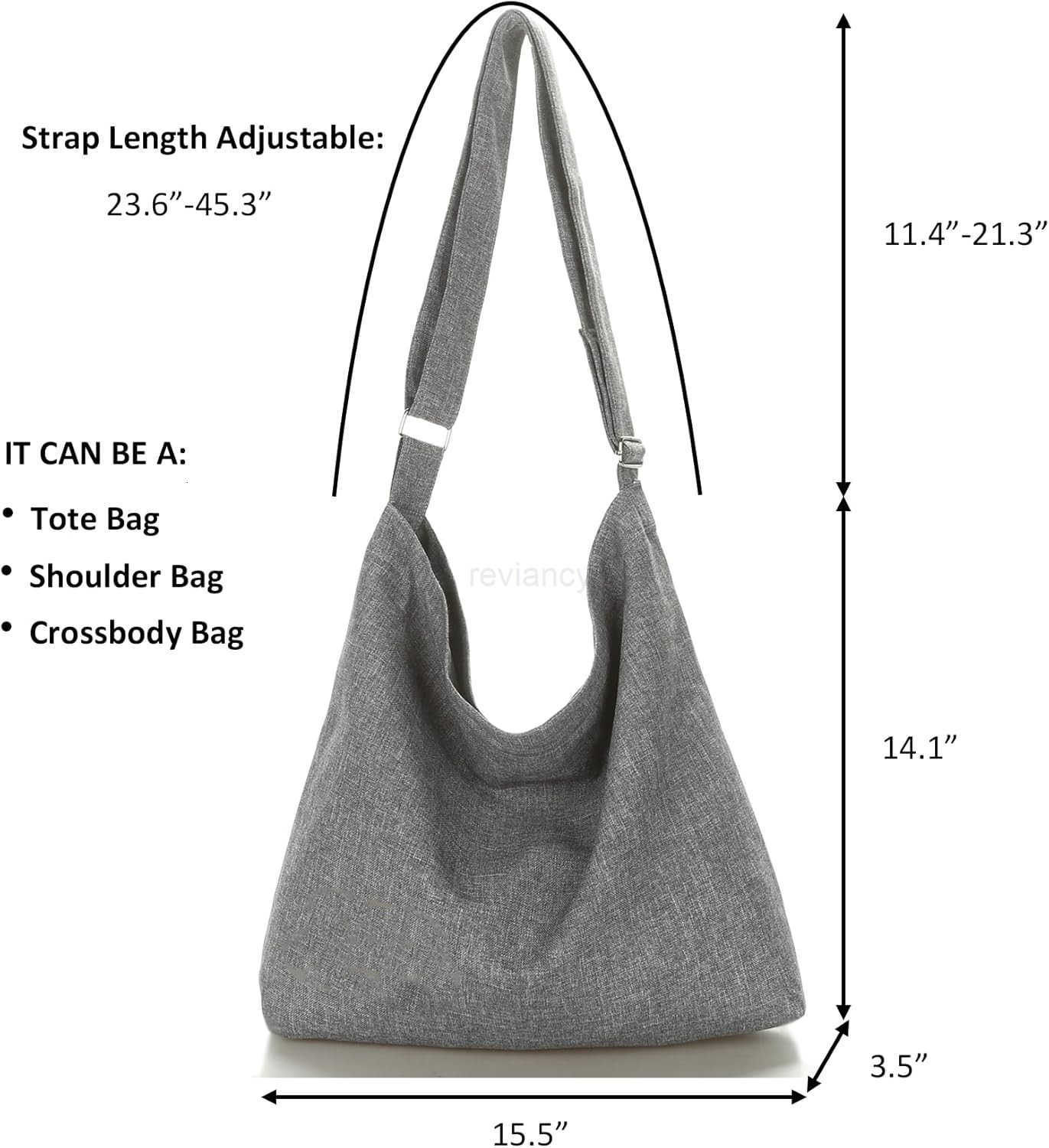 Womens Large Canvas Shoulder Bag Hobo Tote Handbag Casual PurseW250913