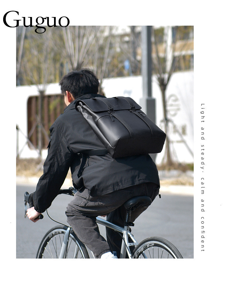 Guguo Free Shipping New Designer Bag Card Kolin Genuine Men's Backpack High-end Casual Commuting Travel Laptop Backpack College Student Bag