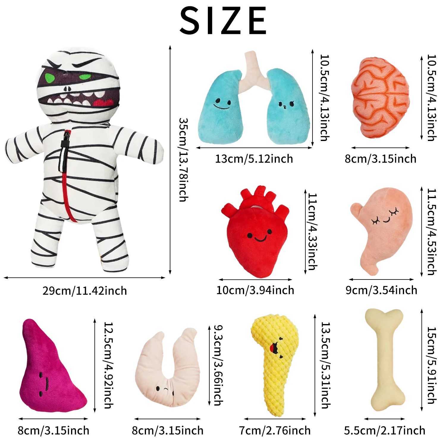Halloween Zombie Mummy Dog Toys with Organs Funny Cool Squeaky Dog Chew Toys for Puppies Dog Training Hide and Seek Supplies X250913