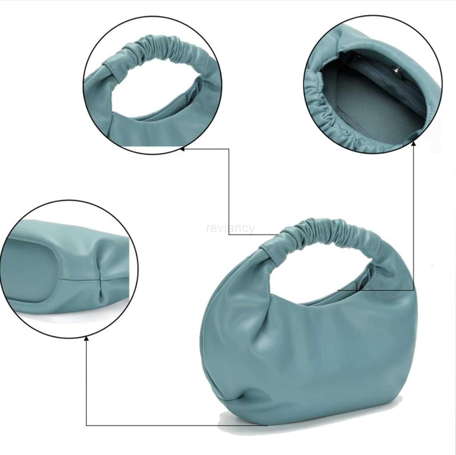 Mini Hobo Tote Bags for Women Soft Leather Clutch Purses for Women CloudShaped Top Handle BagsW250913