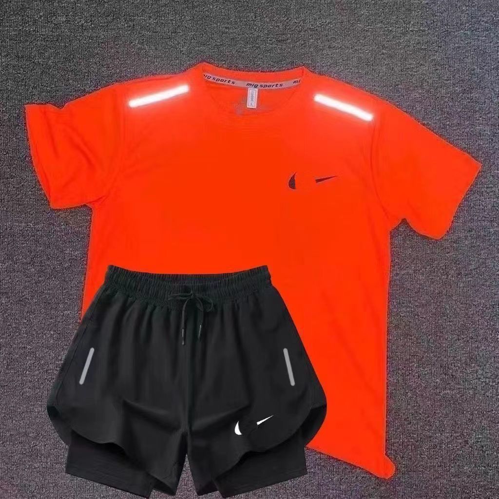 Mens Tracksuits Tech Set Designer Tracksuit T Shirts Shorts Two-piece Womens Fitness Suit Print Quick Drying and Breathable Sportswear Basketball T-shirt Jogger