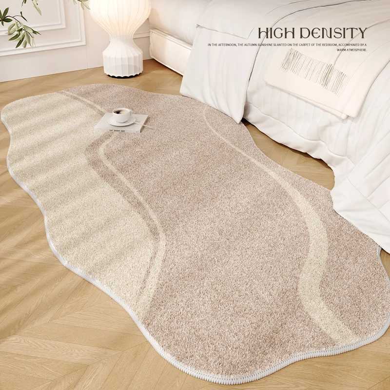 Cream Style Rugs for Bedroom Irregular Shapes Living Room Decoration Carpet Thick Plush Bedside Floor Mat Fluffy Soft Lounge Rug C250913