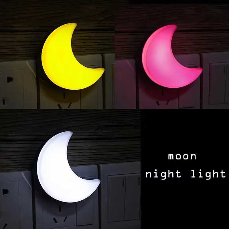 Moon Night Light Plug Into Wall Cute Baby Wall Nursery Lamp Intelligent Light Sensor LED Nightlight for Kids Bedroom Hallway C250913