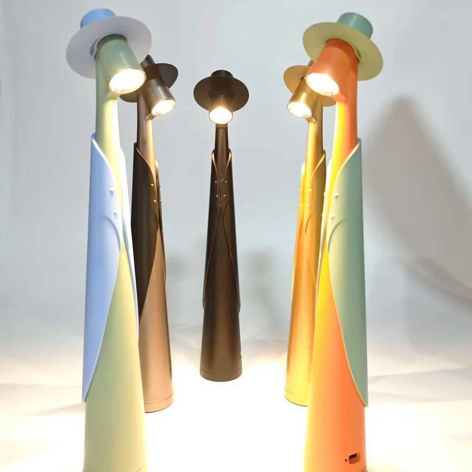 LED Table Lamp USB Rechargeable Atmosphere Lamp Bedroom Bedside Lamp Top Touch Dimming Study Lamp Light Night Portable Desk Lamp C251122