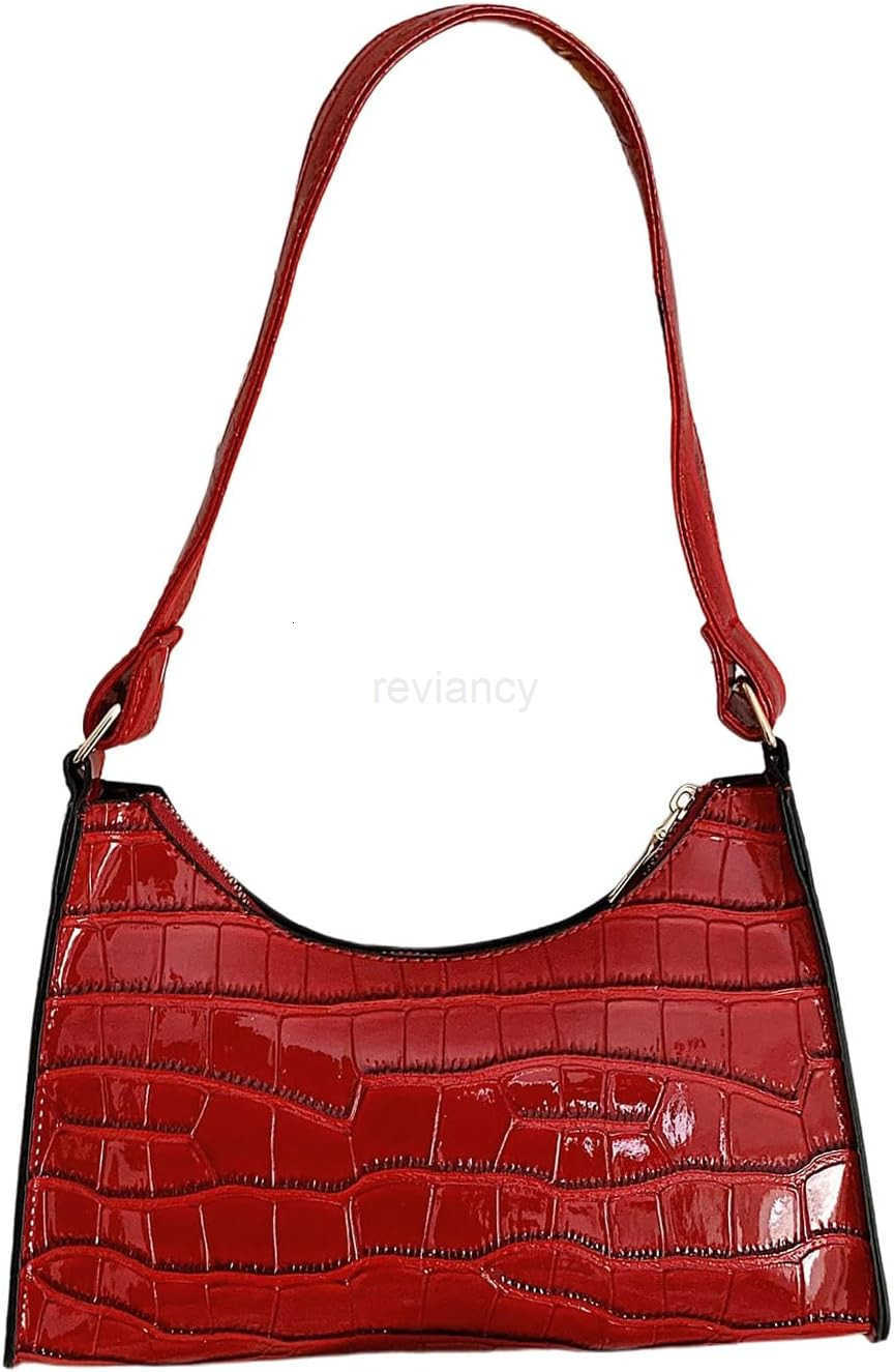 Womens PU Leather Underarm Bag Zipper Shoulder Handbags Top Handle PurseW250913