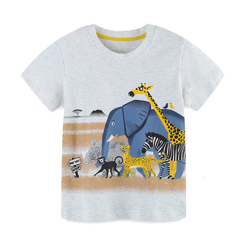 Summer New Boys T-shirt Wind Cartoon Printed sweatshirts Children Round Neck Short Sleeve Tops