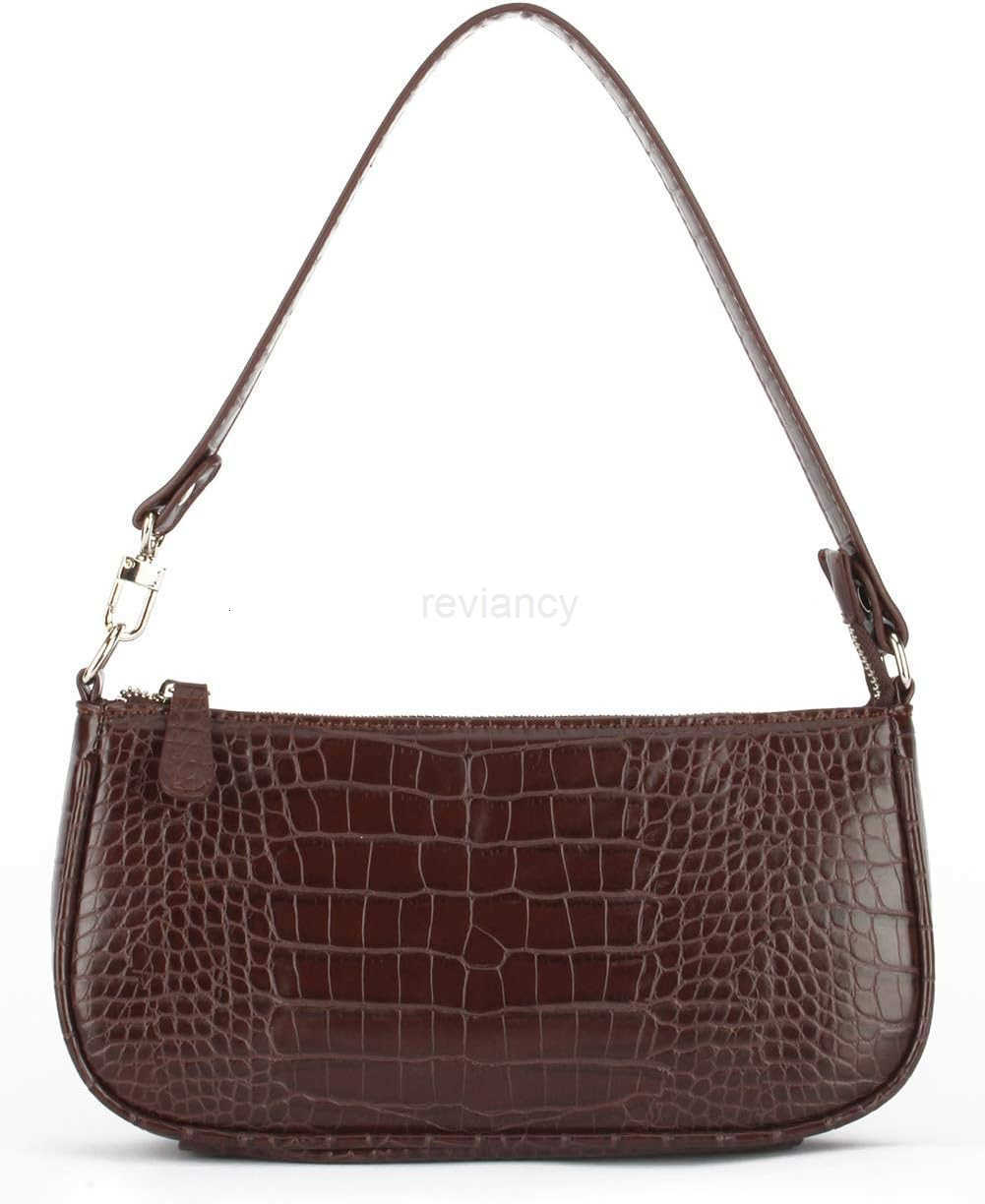 Bag Crocodile Effect Retro Faux Leather Classic Clutch Shoulder Purse Handbag for WomenW250913